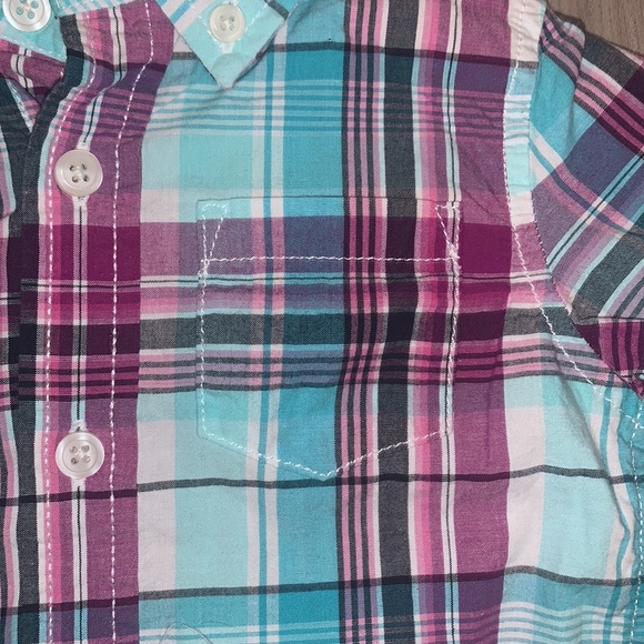 Gymboree blue and purple button up 12-18M - Picture 3 of 6